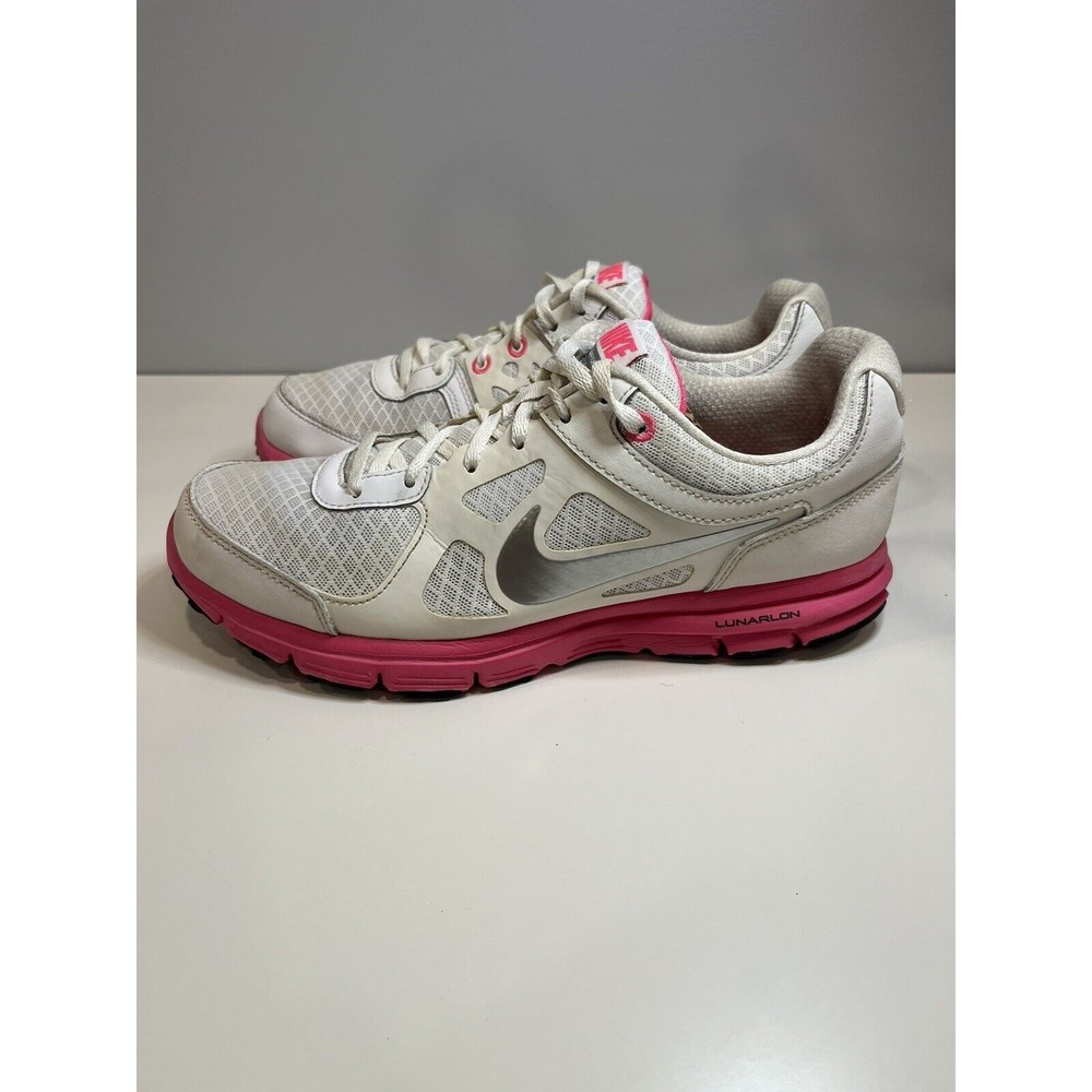 Nike Lunar Forever Women's Size 8.5 Shoes White Pink Running Sneakers 488164-100